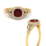 Load image into Gallery viewer, ruby-leaf-square-antique-diamond-ring-in-FD10044RGRUDRANGLE3-NL-YG-GS
