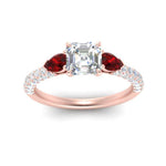 Load image into Gallery viewer, ruby-pear-accented-3-row-asscher-cut-engagement-ring-in-rose-gold-FD9982ASRGRUDRANGLE3-NL-RG
