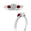 Load image into Gallery viewer, ruby-pear-accented-3-row-asscher-cut-engagement-ring-in-white-gold-FD9982ASRGRUDRANGLE3-NL-WG