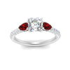 Load image into Gallery viewer, ruby-pear-accented-3-row-asscher-cut-engagement-ring-in-white-gold-FD9982ASRGRUDRANGLE3-NL-WG