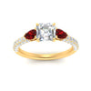 Load image into Gallery viewer, ruby-pear-accented-3-row-asscher-cut-engagement-ring-in-yellow-gold-FD9982ASRGRUDRANGLE3-NL-YG