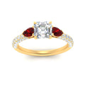 Thumbnail 59 - ruby-pear-accented-3-row-asscher-cut-engagement-ring-in-yellow-gold-FD9982ASRGRUDRANGLE3-NL-YG