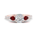 Load image into Gallery viewer, ruby-pear-accented-3-row-cushion-cut-engagement-ring-in-rose-gold-FD9982CURGRUDRANGLE3-NL-RG
