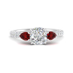 Load image into Gallery viewer, ruby-pear-accented-3-row-cushion-cut-engagement-ring-in-white-gold-FD9982CURGRUDRANGLE3-NL-WG
