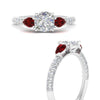 Load image into Gallery viewer, ruby-pear-accented-3-row-cushion-cut-engagement-ring-in-white-gold-FD9982CURGRUDRANGLE3-NL-WG
