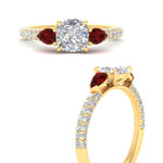 Load image into Gallery viewer, ruby-pear-accented-3-row-cushion-cut-engagement-ring-in-yellow-gold-FD9982CURGRUDRANGLE3-NL-YG
