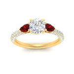 Load image into Gallery viewer, ruby-pear-accented-3-row-cushion-cut-engagement-ring-in-yellow-gold-FD9982CURGRUDRANGLE3-NL-YG
