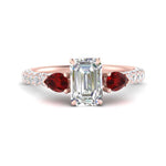 Load image into Gallery viewer, ruby-pear-accented-3-row-emerald-cut-engagement-ring-in-rose-gold-FD9982EMRGRUDRANGLE3-NL-RG
