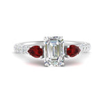 Load image into Gallery viewer, ruby-pear-accented-3-row-emerald-cut-engagement-ring-in-white-gold-FD9982EMRGRUDRANGLE3-NL-WG
