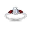 Load image into Gallery viewer, ruby-pear-accented-3-row-emerald-cut-engagement-ring-in-white-gold-FD9982EMRGRUDRANGLE3-NL-WG