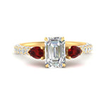 Load image into Gallery viewer, ruby-pear-accented-3-row-emerald-cut-engagement-ring-in-yellow-gold-FD9982EMRGRUDRANGLE3-NL-YG
