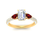 Load image into Gallery viewer, ruby-pear-accented-3-row-emerald-cut-engagement-ring-in-yellow-gold-FD9982EMRGRUDRANGLE3-NL-YG
