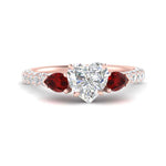 Load image into Gallery viewer, ruby-pear-accented-3-row-heart-shaped-engagement-ring-in-rose-gold-FD9982HTRGRUDRANGLE3-NL-RG
