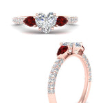Load image into Gallery viewer, ruby-pear-accented-3-row-heart-shaped-engagement-ring-in-rose-gold-FD9982HTRGRUDRANGLE3-NL-RG
