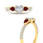 Load image into Gallery viewer, ruby-pear-accented-3-row-heart-shaped-engagement-ring-in-yellow-gold-FD9982HTRGRUDRANGLE3-NL-YG
