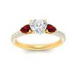 Load image into Gallery viewer, ruby-pear-accented-3-row-heart-shaped-engagement-ring-in-yellow-gold-FD9982HTRGRUDRANGLE3-NL-YG
