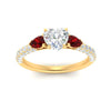 Load image into Gallery viewer, ruby-pear-accented-3-row-heart-shaped-engagement-ring-in-yellow-gold-FD9982HTRGRUDRANGLE3-NL-YG