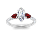 Load image into Gallery viewer, ruby-pear-accented-3-row-marquise-cut-engagement-ring-in-white-gold-FD9982MQRGRUDRANGLE3-NL-WG
