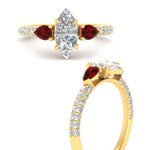 Load image into Gallery viewer, ruby-pear-accented-3-row-marquise-cut-engagement-ring-in-yellow-gold-FD9982MQRGRUDRANGLE3-NL-YG
