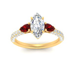 Load image into Gallery viewer, ruby-pear-accented-3-row-marquise-cut-engagement-ring-in-yellow-gold-FD9982MQRGRUDRANGLE3-NL-YG
