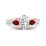 Load image into Gallery viewer, ruby-pear-accented-3-row-oval-shaped-engagement-ring-in-rose-gold-FD9982OVRGRUDRANGLE3-NL-RG
