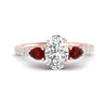 Load image into Gallery viewer, ruby-pear-accented-3-row-oval-shaped-engagement-ring-in-rose-gold-FD9982OVRGRUDRANGLE3-NL-RG