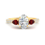 Load image into Gallery viewer, ruby-pear-accented-3-row-oval-shaped-engagement-ring-in-yellow-gold-FD9982OVRGRUDRANGLE3-NL-YG
