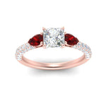 Load image into Gallery viewer, ruby-pear-accented-3-row-princess-cut-engagement-ring-in-rose-gold-FD9982PRRGRUDRANGLE3-NL-RG

