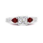 Load image into Gallery viewer, ruby-pear-accented-3-row-princess-cut-engagement-ring-in-white-gold-FD9982PRRGRUDRANGLE3-NL-WG
