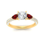 Load image into Gallery viewer, ruby-pear-accented-3-row-princess-cut-engagement-ring-in-yellow-gold-FD9982PRRGRUDRANGLE3-NL-YG
