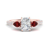 Load image into Gallery viewer, ruby-pear-accented-3-row-radiant-cut-engagement-ring-in-rose-gold-FD9982RARGRUDRANGLE3-NL-RG