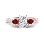 Load image into Gallery viewer, ruby-pear-accented-3-row-radiant-cut-engagement-ring-in-rose-gold-FD9982RARGRUDRANGLE3-NL-RG
