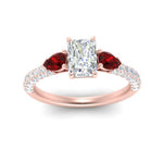 Load image into Gallery viewer, ruby-pear-accented-3-row-radiant-cut-engagement-ring-in-rose-gold-FD9982RARGRUDRANGLE3-NL-RG