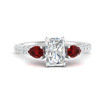 Load image into Gallery viewer, ruby-pear-accented-3-row-radiant-cut-engagement-ring-in-white-gold-FD9982RARGRUDRANGLE3-NL-WG