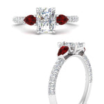Load image into Gallery viewer, ruby-pear-accented-3-row-radiant-cut-engagement-ring-in-white-gold-FD9982RARGRUDRANGLE3-NL-WG

