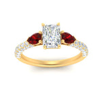 Load image into Gallery viewer, ruby-pear-accented-3-row-radiant-cut-engagement-ring-in-yellow-gold-FD9982RARGRUDRANGLE3-NL-YG
