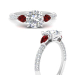 Load image into Gallery viewer, ruby-pear-accented-3-row-round-cut-engagement-ring-in-white-gold-FD9982RORGRUDRANGLE3-NL-WG

