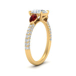 Load image into Gallery viewer, ruby-pear-accented-3-row-round-cut-engagement-ring-in-yellow-gold-FD9982RORGRUDRANGLE3-NL-YG
