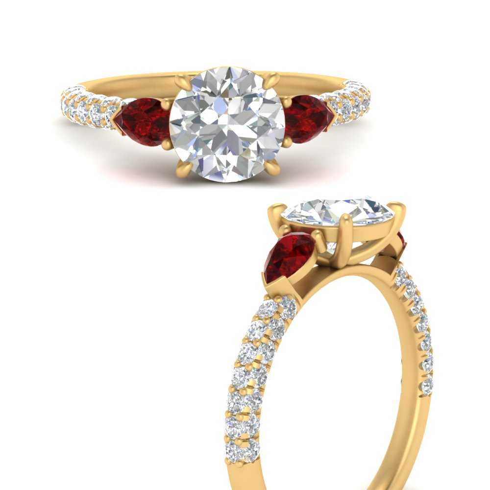 ruby-pear-accented-3-row-round-cut-engagement-ring-in-yellow-gold-FD9982RORGRUDRANGLE3-NL-YG