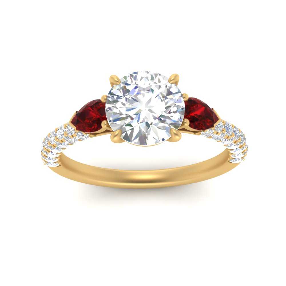ruby-pear-accented-3-row-round-cut-engagement-ring-in-yellow-gold-FD9982RORGRUDRANGLE3-NL-YG