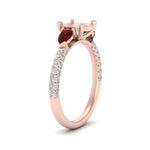 Load image into Gallery viewer, ruby-pear-accented-3-row-semi-mount-engagement-ring-in-rose-gold-FD9982SMRGRUDRANGLE3-NL-RG
