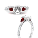 Load image into Gallery viewer, ruby-pear-accented-3-row-semi-mount-engagement-ring-in-white-gold-FD9982SMRGRUDRANGLE3-NL-WG

