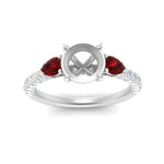Load image into Gallery viewer, ruby-pear-accented-3-row-semi-mount-engagement-ring-in-white-gold-FD9982SMRGRUDRANGLE3-NL-WG
