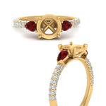 Load image into Gallery viewer, ruby-pear-accented-3-row-semi-mount-engagement-ring-in-yellow-gold-FD9982SMRGRUDRANGLE3-NL-YG
