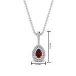 Load image into Gallery viewer, ruby-pear-shaped-double-halo-diamond-pendant-in-FDPD86826PE(6.0X4.0MM)GRUDR-NL-WG-GS
