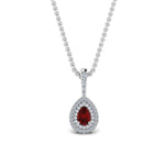 Load image into Gallery viewer, ruby-pear-shaped-double-halo-diamond-pendant-in-FDPD86826PE(6.0X4.0MM)GRUDR-NL-WG-GS
