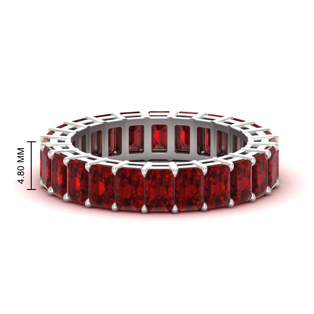 Diamond Ring 6 Carat Eternity Emerald Cut Band