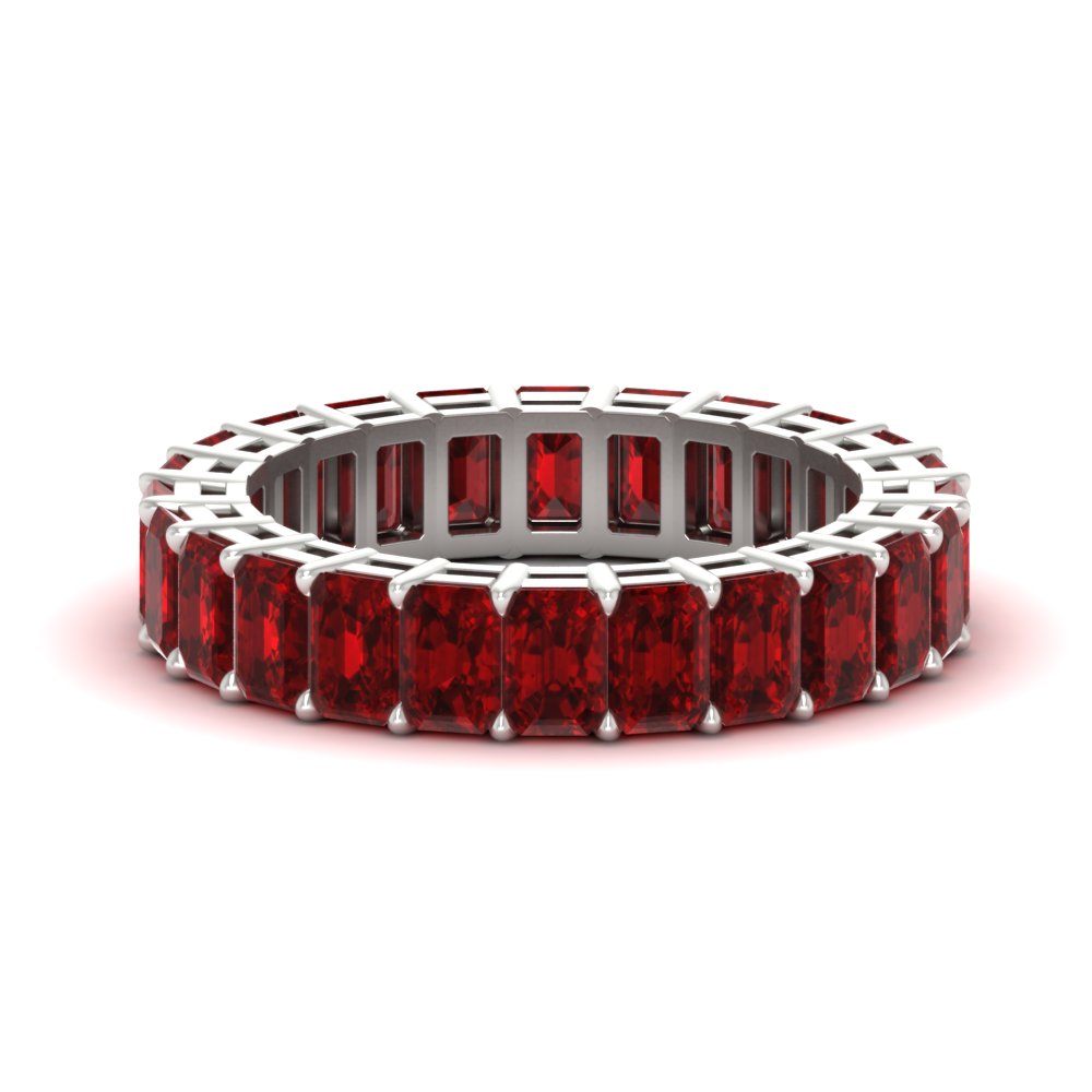 Diamond Ring 6 Carat Eternity Emerald Cut Band