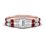 Load image into Gallery viewer, ruby-round-and-marquise-emerald-cut-bridal-wedding-rings-in-rose-gold-FD9398EM1GRUDR-NL-RG_e5e7473f-b60a-4cb0-945e-dadbc58242e3.jpg?v=1756378487