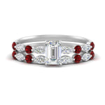 Load image into Gallery viewer, ruby-round-and-marquise-emerald-cut-bridal-wedding-rings-in-white-gold-FD9398EM1GRUDR-NL-WG_b4e37471-c370-4c85-bcac-d9a9036b0320.jpg?v=1756378487
